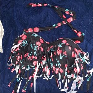 Cherry Fringe Swim Top